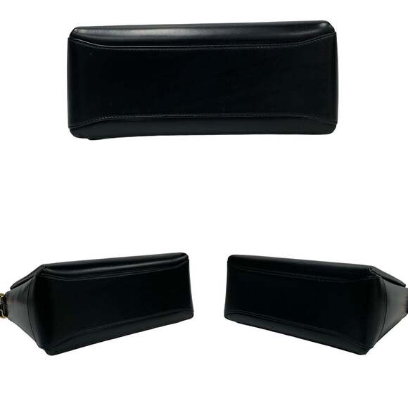 GUCCI Authentic Black Leather Bamboo Shoulder Bag - Picture 6 of 9